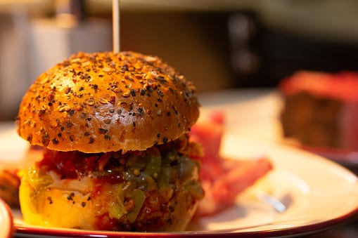 Spicy bean burger - (v)