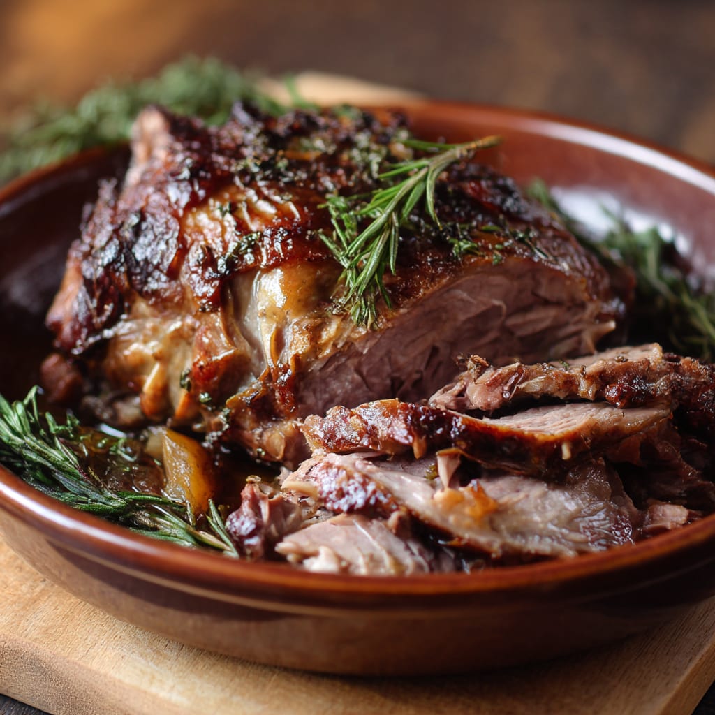 Pot roasted lamb shoulder